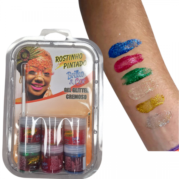 C1089 - KIT MAQUIAGEM GLITTER CREMOSO 6 CORES