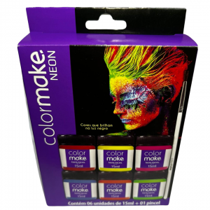 C1003 - CARTELA MAQUIAGEM LIQUIDA NEON COM 6 CORES  100% VEGANO      