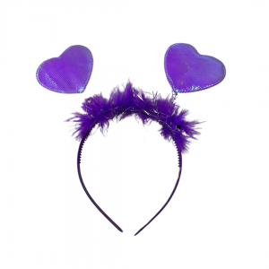 C6274 - TIARA COM MOLA E TULE FORMA DE CORAÇÃO CORES VARIADAS      