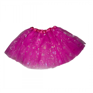 C81815 - SAIA TULE ADULTA 100% POLIESTER DETALHE CORAÇÃO COM BRILHO  40cm CORES SORTIDAS