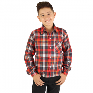 J301-16  - Camisa de Flanela Manga Longa Infantil      