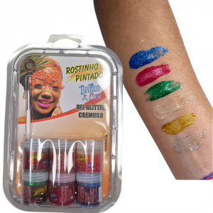 C1089 - KIT MAQUIAGEM GLITTER CREMOSO 6 CORES