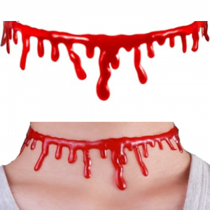 H13704 - COLAR SANGUE HALLOWEEN 33X3 cm      