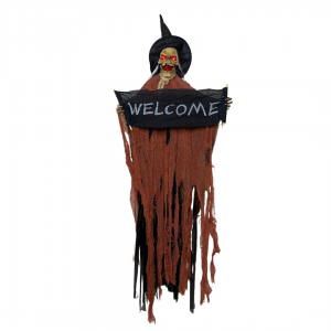 H8290 - CAVEIRA BRUXA ELETRÔNICA E MUSICAL  WELCOME  118x 50 cm TEM 3 CORES SORTIDAS  REF H8290      