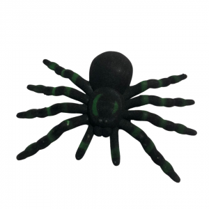 H8559 - ARANHA CARANGUEJEIRA  GRANDE DE PLÁSTICO FLOCADA NA SOLAPA      