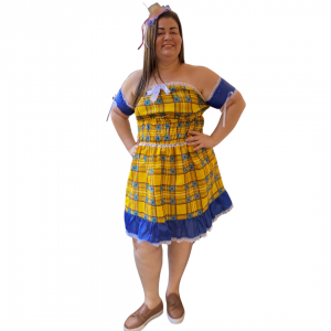 J212 - Vestido Mocinha Adulto Sem Bermuda Plus size      