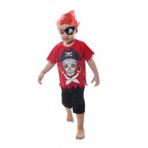 F104B - Fantasia Pirata Johnny Baby Camiseta e Bermuda 100% Poliéster     